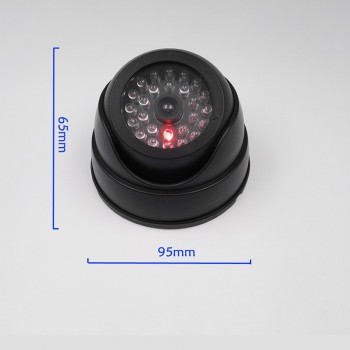 Outdoor CCTV Fake Simulation Dummy Camera Home Surveillance Security Dome Mini Camera Flashing LED Light Fake Camera Black