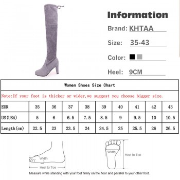 Women Winter Thigh High Boots Fashion Suede Leather High Heels Lace up Female Over The Knee Boots Plus Size Shoes Drop Shipping