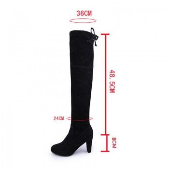 MCCKLE Plus Size Fashion Female Winter Thigh High Boots Faux Suede Leather High Heels Women Over The Knee Shoes Drop shipping