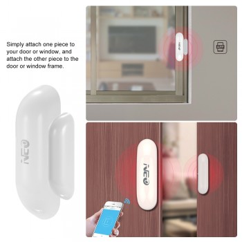NEO Home Door/Window Detector WiFi App Notification Alerts Battery Operated Home Security Sensor