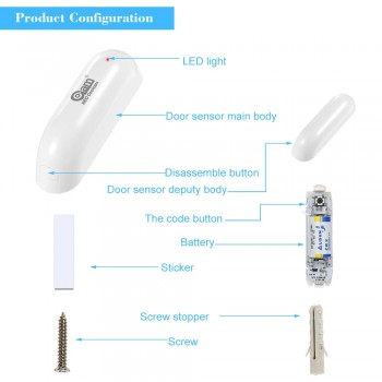 NEO COOLCAM NAS-DS01Z 2PCS/LOT Z-wave Door Window Sensor Compatible with Z wave 300 500 series Magnet Lock Door Sensor Alarm