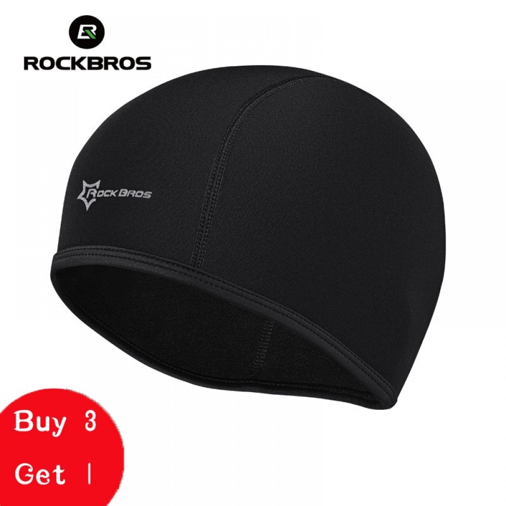 ROCKBROS Cycling Cap Outdoor Sports Bicycle Bike Running Skiing Fleece Windproof Bandana Men Winter Mask Caps Hat Black ciclismo