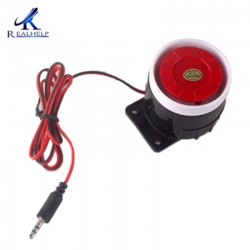 Redamp;Black Mini Wired 72mm Cable 120dB Loudly Siren Horn for Home Security Sound Alarm System DC12V 24V 5V Protection for Home