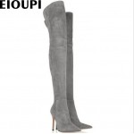 EIOUPI spring autumn winter snow boots nubuck suede flock women over the knee thigh high boot Odfa0436