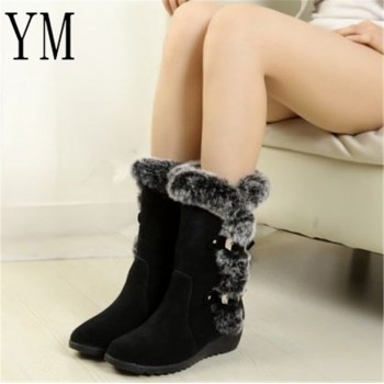 2018 New Hot Women Boots Autumn Flock Winter Ladies Fashion Snow Boots Shoes Thigh High Suede Mid-Calf  Boots