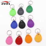 5YOA 10Pcs EM4100 125khz ID Badge Keyfob RFID Tag Tags llavero Porta Chave Card Sticker Key Fob Token Ring Proximity Chip