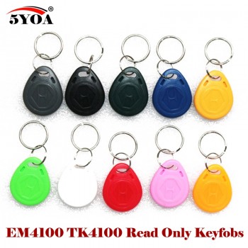 5YOA 10Pcs EM4100 125khz ID Badge Keyfob RFID Tag Tags llavero Porta Chave Card Sticker Key Fob Token Ring Proximity Chip