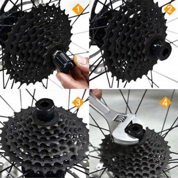 12 teeth Bicycle Freewheel Remover MTB Mountain Bike Freewheel Cassette Remover 6-pin Screw Bike Flywheel Install Remove Tool