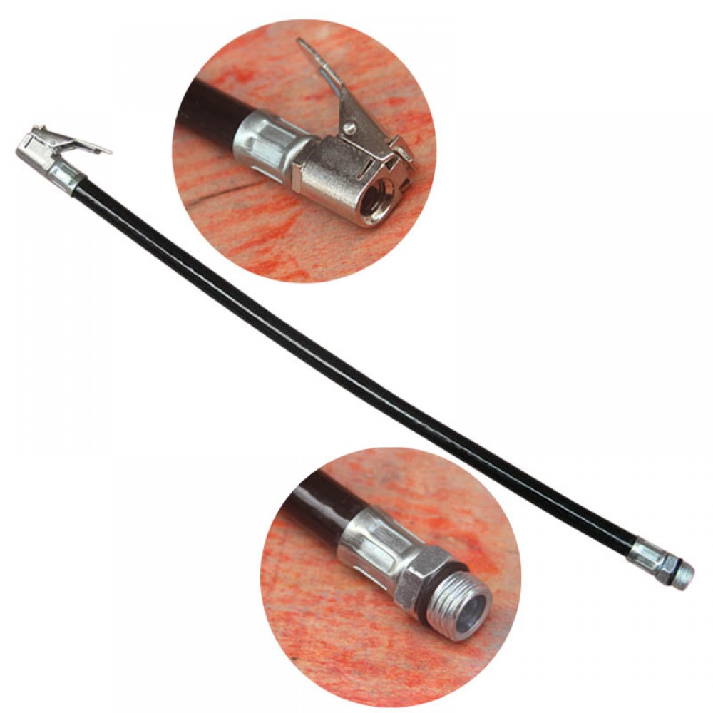 Motorcycle Bicycle Car Flexible Clip-on Air Tyre Tire Chuck Inflator Hose Tool XR-Hot Pressure Gauge Inflatable tube hose
