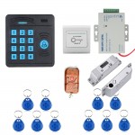 Door Access Control System Controller ABS Case RFID Reader Keypad Remote Control 10 ID cards Electric Drop Bolt Lock