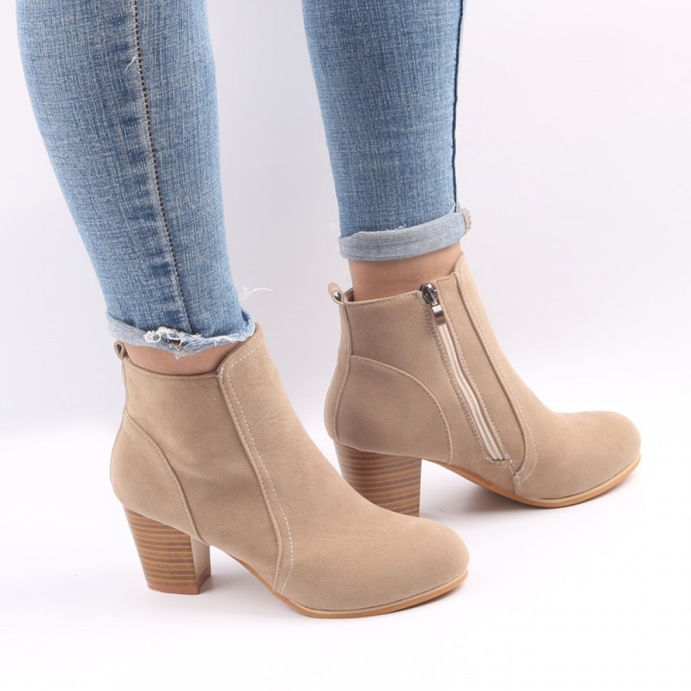 Tangnest Vintage Women Ankle Boots Comfort Low Heels Shoes Woman Short Riding Booties Sexy High Heels Plus Size 35-43 XWX7078