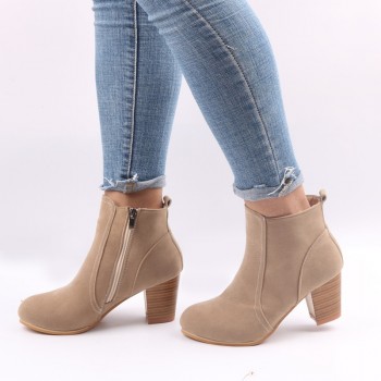 Tangnest Vintage Women Ankle Boots Comfort Low Heels Shoes Woman Short Riding Booties Sexy High Heels Plus Size 35-43 XWX7078