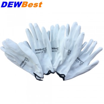 DEWBest 12/24pairs 13G black PU Work Gloves Palm Coated working gloves,Workplace Safety Supplies,Safety Gloves guantes trabajo