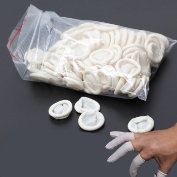 50pcs Disposable Anti Static Rubber Latex Finger Cots Eyebrow Extension Gloves Practical Off Eyelash Extension Tool Accessories