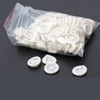 50pcs Disposable Anti Static Rubber Latex Finger Cots Eyebrow Extension Gloves Practical Off Eyelash Extension Tool Accessories