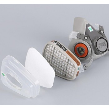 3M 6200 Half Face Painting Spraying Respirator Gas Mask  17 In 1 Suit Safety Work Filter Dust Mask