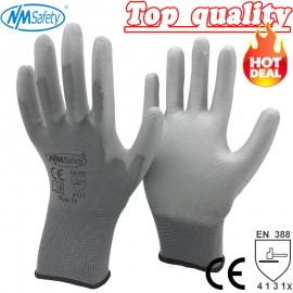 NMSafety 12 Pairs work gloves for PU palm coating safety glove