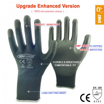 NMSafety 12 Pairs work gloves for PU palm coating safety glove