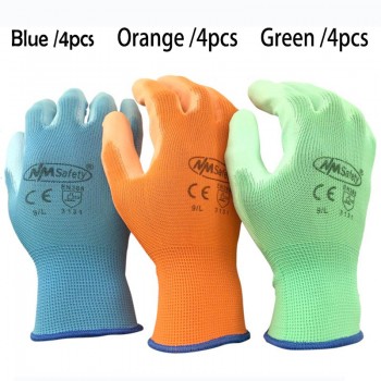 NMSafety 12 Pairs work gloves for PU palm coating safety glove