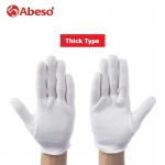 ABESO 12 pairs/lot White 100% Cotton Ceremonial gloves for male female Serving / Waiters/drivers/Jewelry Gloves A6001