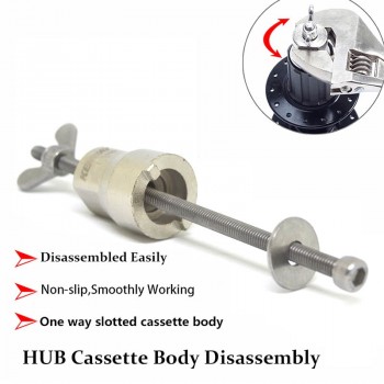 Catazer Stainless Steel Bicycle Hub Cassette Body Disassembly Tool With Sleeve Mountain Bike Road Bicycle Hub Remover Repair