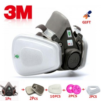 17 in 1 3M 6200 Industrial Half Mask Spray Paint Gas Mask Respiratory Protection Safety Work Dust-proof Respirator Mask Filter