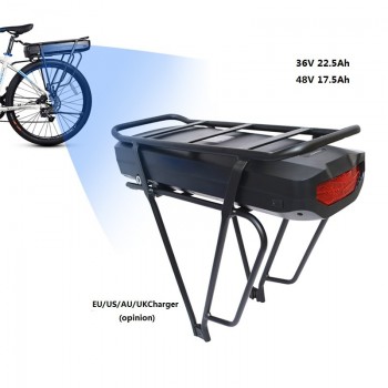 Electric Bicycle 48V 17.5Ah Rear Rack Battery Pack For Big Capacity eBike Cell Luggage Rack US/EU/AU/UK E Bike Charger