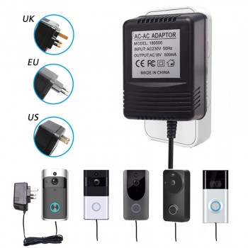 US UK EU Plug 18V AC Transformer Charger for Wifi Wireless Doorbell Camera Power Adapter IP Video Intercom Ring 110V-240V