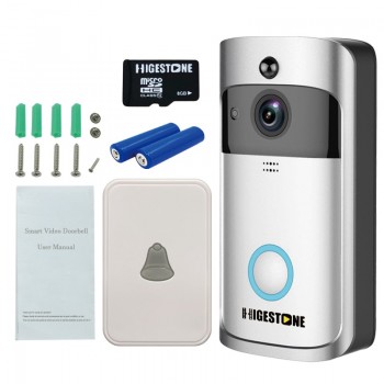Higestone WiFi Smart Video Doorbell IP Camera Ring Door bell Two Way Audio Wireless APP Control iOS Android Battery Powered