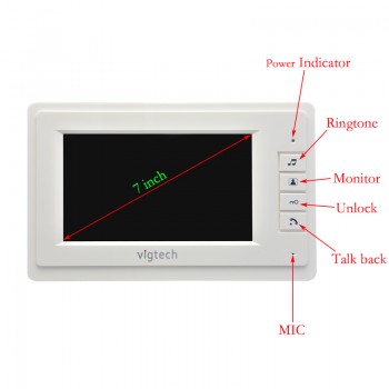 Vigtech 7 inch LCD Color Video door phone Intercom System Weatherproof Night Vision Camera Home Security FREE SHIPPING
