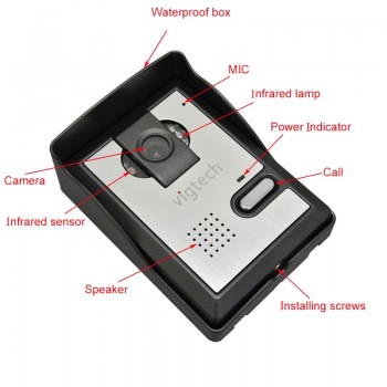 Vigtech 7 inch LCD Color Video door phone Intercom System Weatherproof Night Vision Camera Home Security FREE SHIPPING