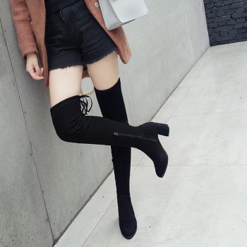SONDR over the knee boots platform high heel bottes femme 2019 nouveau black rubber shoes woman Pointed Toe Zipper botas mujer