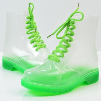 Jelly Shoes Rain Boots Ladies Shoes Women Fashion Womens Flat Transparent Martin Boots Water Shoes Waterproof Shoe BeautyFeet