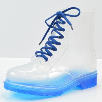 Jelly Shoes Rain Boots Ladies Shoes Women Fashion Womens Flat Transparent Martin Boots Water Shoes Waterproof Shoe BeautyFeet