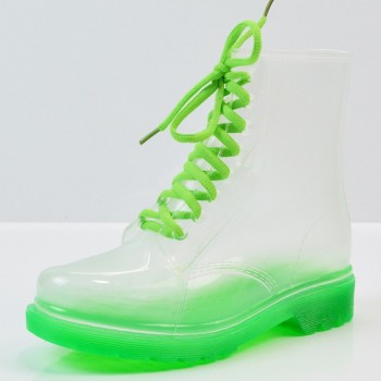 Jelly Shoes Rain Boots Ladies Shoes Women Fashion Womens Flat Transparent Martin Boots Water Shoes Waterproof Shoe BeautyFeet
