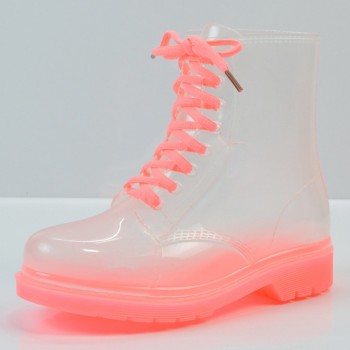Jelly Shoes Rain Boots Ladies Shoes Women Fashion Womens Flat Transparent Martin Boots Water Shoes Waterproof Shoe BeautyFeet