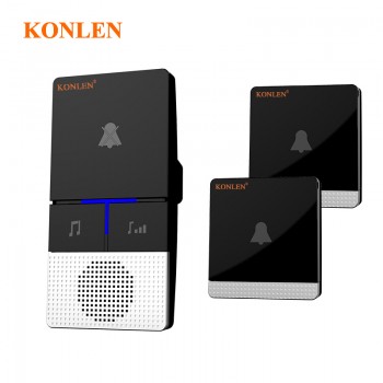 KONLEN Wireless Doorbell Kit with Kinetic Self powered Push Button Smart Home Melody Chime Door Bell Plug-in Receiver Long Rang