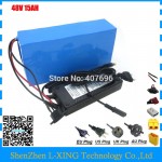 Rechargeable 500W 48V 15AH battery pack 750W 48 V 15AH ebike e scooter Lithium ion battery 20A BMS 2A Charger Free customs fee
