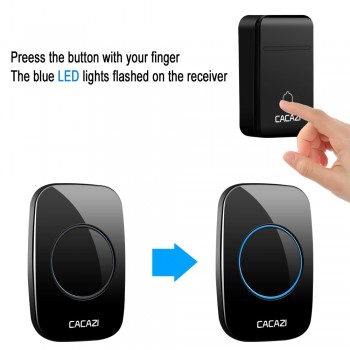Self-Powered Wireless Doorbell Waterproof Smart No Battery 200M Remote LED Home Calling Bell 38 Rings 3 Volume EU Plug deurbel