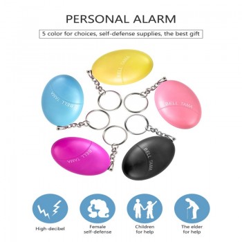 Personal Alarm Protection Egg Shape Women Elderly Safety Self Defense Alarm 120dB Loud Anti-Attack Security Keychain Alarm
