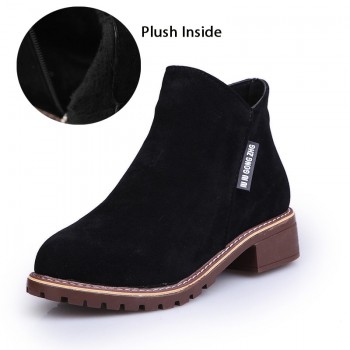 New Classic Women Ankle Boots Winter Female Snow Women Casual shoes Thick Heel Suede Warm Fur Plush Women Shoes Women Booties
