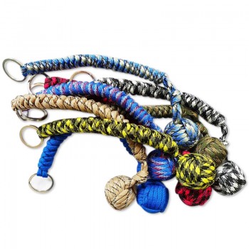Outdoor Security Protection Black Monkey Fist Steel Ball For Girl Bearing Self Defense Lanyard Survival Key Chain Broken Windows