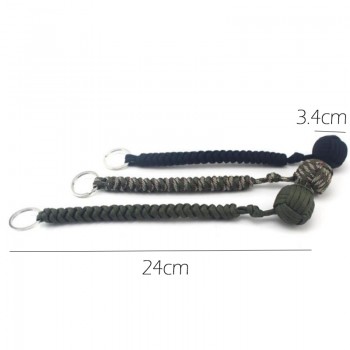 Outdoor Security Protection Black Monkey Fist Steel Ball For Girl Bearing Self Defense Lanyard Survival Key Chain Broken Windows