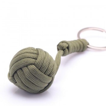Outdoor Security Protection Black Monkey Fist Steel Ball For Girl Bearing Self Defense Lanyard Survival Key Chain Broken Windows