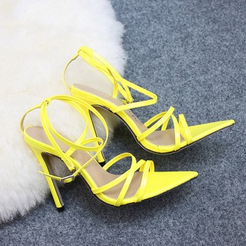 Super High 11.5CM Thin Heels Women Pumps Ankle Cross Strap Sandals Shoes Woman Ladies Pointed Toe High Heels Dress Party Shoes