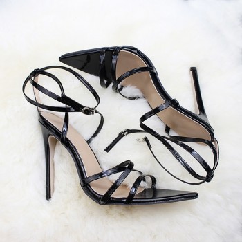 Super High 11.5CM Thin Heels Women Pumps Ankle Cross Strap Sandals Shoes Woman Ladies Pointed Toe High Heels Dress Party Shoes