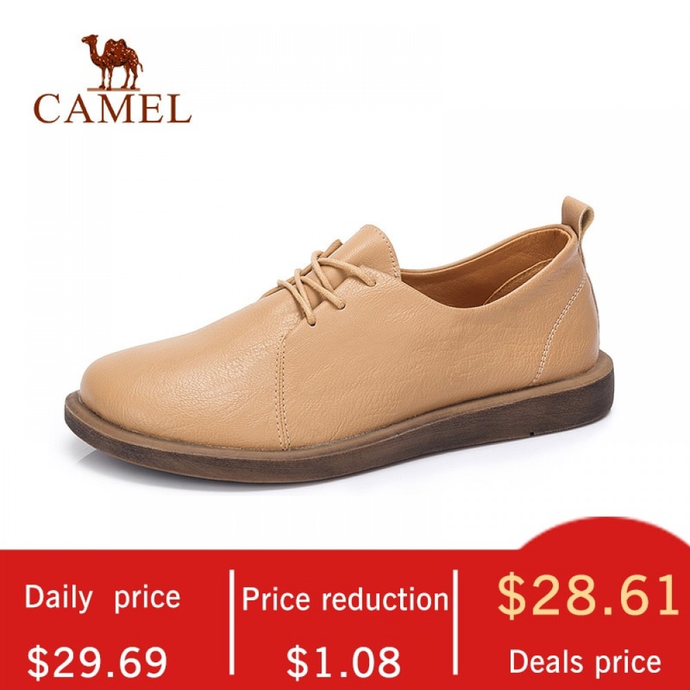 CAMEL Women Retro Casual Single Shoes Woman 2019 New Soft Genuine Leather Low Pumps Oxford Shoes British Style Shoes For Ladies