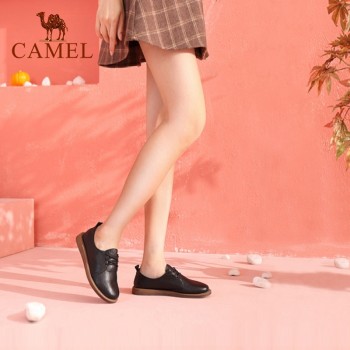 CAMEL Women Retro Casual Single Shoes Woman 2019 New Soft Genuine Leather Low Pumps Oxford Shoes British Style Shoes For Ladies