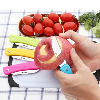Pocket Pare Peel Ceramic Kitchen Fruit Fold Knife Cutlery Cutter Peeler Picnic Lunch bag box Vegetable Cut Slice keychain camp