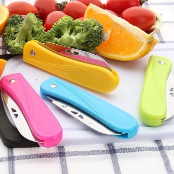 Pocket Pare Peel Ceramic Kitchen Fruit Fold Knife Cutlery Cutter Peeler Picnic Lunch bag box Vegetable Cut Slice keychain camp